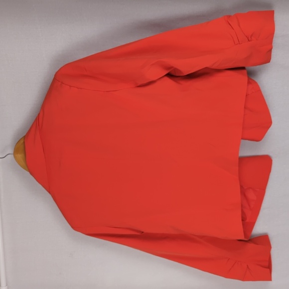 EDGE Women's Electric Orange Drape Front Crop Blazer Jacket - Picture 4 of 4